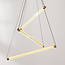 Design-Pendelleuchte Noqta mit 3 Lichtstäben in Goldmessing - Triac-dimmbar
