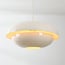Moderne Retro-Pendelleuchte Orbia in hellem Beige Hochglanz