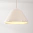 Pendelleuchte Calyx in glänzendem hellem Beige mit weißer Innenseite