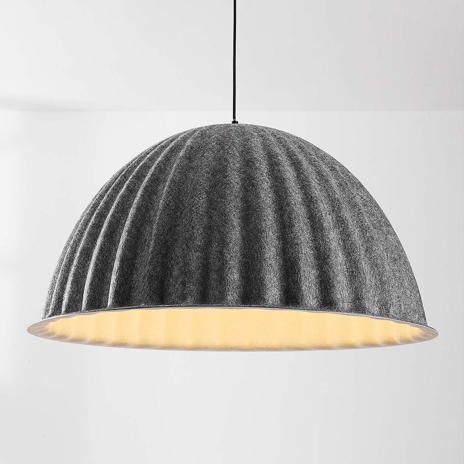 Pendelleuchte Siza Ø77 cm - gefaltete graue Texturoptik