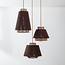 Boho-Pendelleuchte Yra - Baumwollseil in Taupe und Dunkelbraun