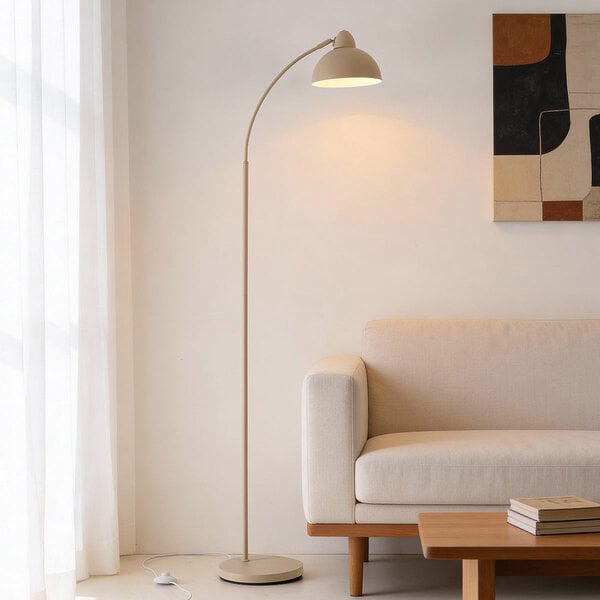 Bogenlampe Arc mit Metallschirm - beige