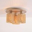 3-flammige Deckenleuchte Canna - Beige mit gewebtem Seil