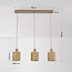 3-flammige Pendelleuchte Carrizo - Beige mit gewebtem Seil
