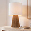 Boho-chic Tischlampe Ranpu mit weißem Schirm