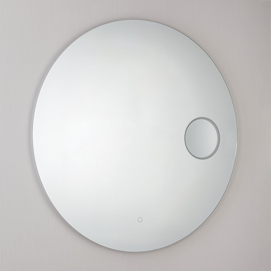 Badezimmerspiegel Lustra Ø80 cm mit dimmbaren LEDs, Berührungssensor, einstellbaren Farben und Spiegelheizung