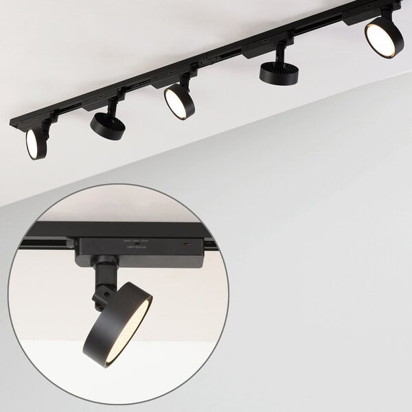 1-Phasen-Schienensystem Set 1,5 Meter mit Colle Strahlern, Schwarz 3000K