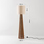 Stehlampe Papira mit Leinenschirm