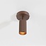 Deckenlampe Blaze in geriffeltem Braun mit verstellbarem Spot