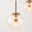 5-flammige Pendelleuchte Alea - Beige mit transparenten Glaskugeln