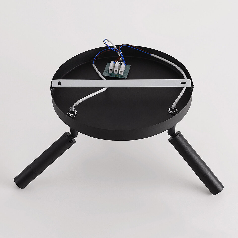 Schwarze Deckenleuchte Dora mit drei verstellbaren Spots