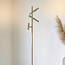 Beige Stehleuchte Zhan mit drei drehbaren Spots und Touch-Dimmer, Up- & Downlight