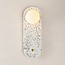 Wandlampe Velo aus Zement und milchweißem Glas in Terrazzo-Optik