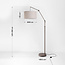Stehlampe Narae mit schwenkbarem Arm und Leinenschirm - taupe