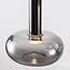 5-flammige Pendelleuchte Valira - Schwarzchrom mit Rauchglas, Fernbedienung und dimmbar