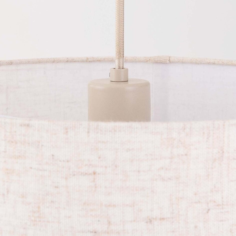 Pendelleuchte Avano - Beige mit Leinenschirm
