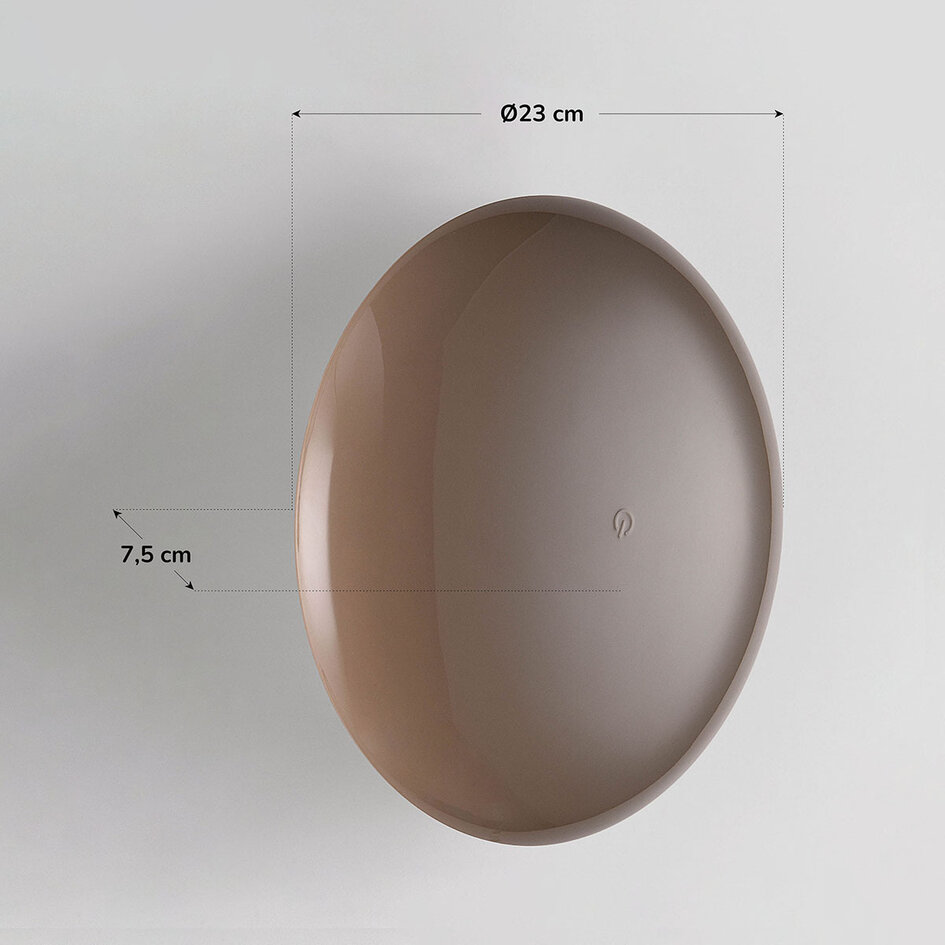Aufladbare Wandlampe Ariso in Taupe mit Touch-Dimmer und einstellbarer Lichtfarbe