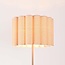 Beige Stehleuchte Cely mit plissiertem Leinenstoffschirm