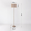 Beige Stehleuchte Cely mit plissiertem Leinenstoffschirm