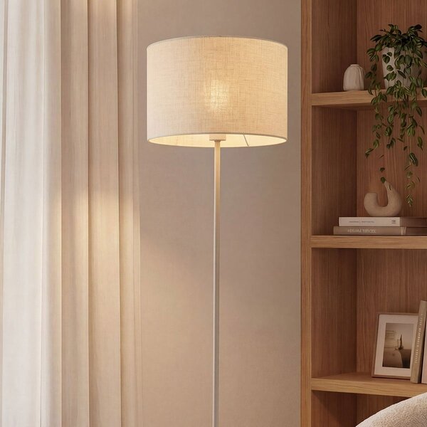 Stehleuchte Avana beige mit Leinen-Schirm