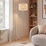 Stehleuchte Avana beige mit Leinen-Schirm