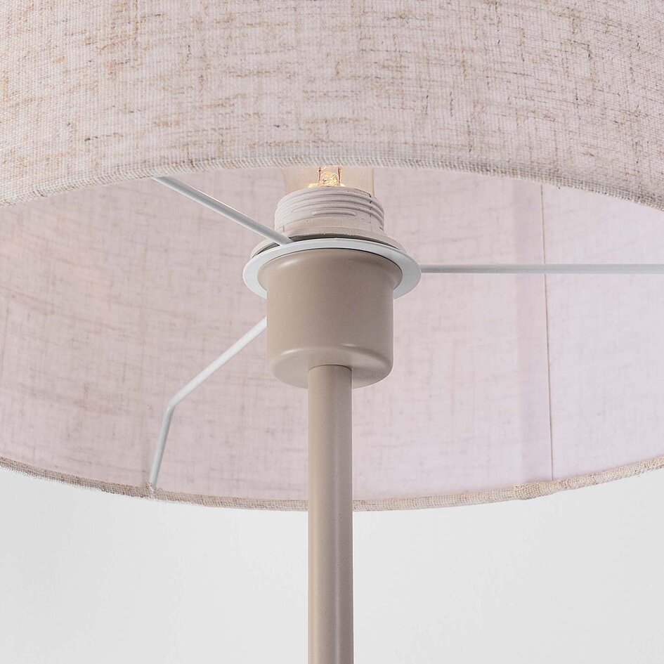 Stehleuchte Avana beige mit Leinen-Schirm