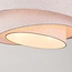 Design Hängelampe Nerai beige mit drei geschichteten Leinen-Lampenschirmen