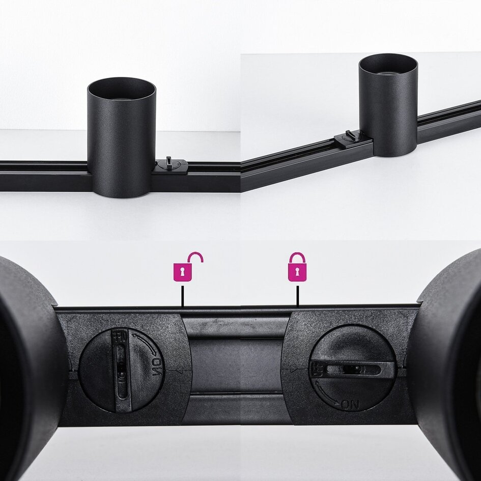 1-Phasen Schienenspot Zylox - schwarz