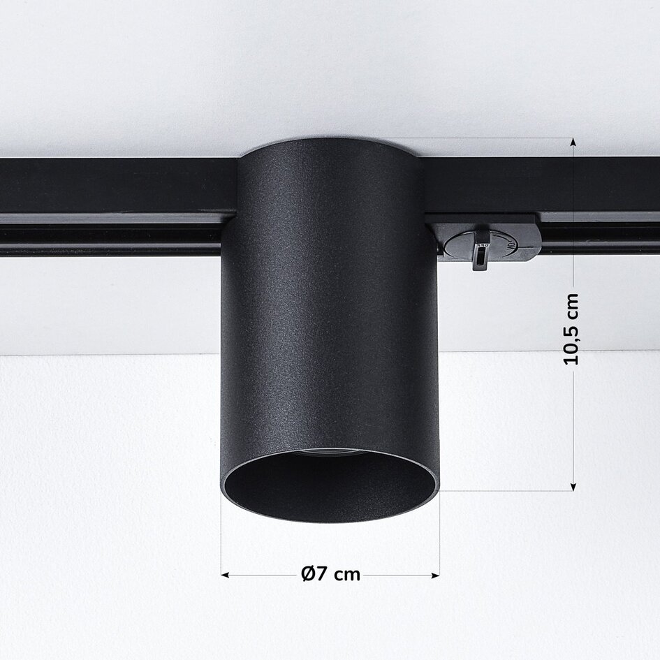 1-Phasen Schienenspot Zylox - schwarz