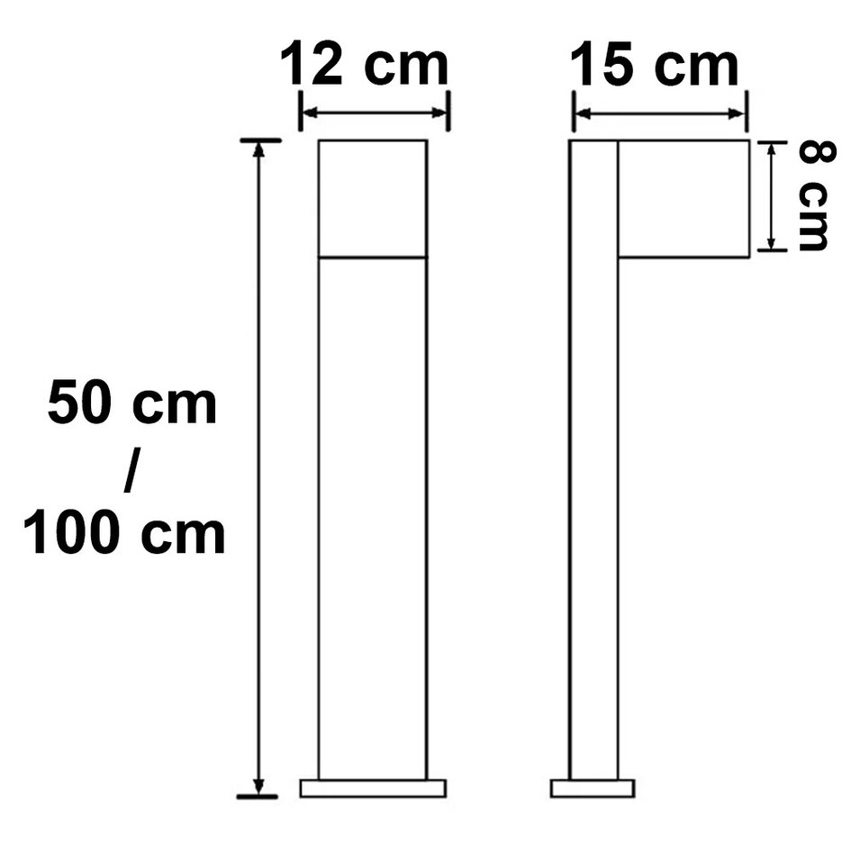 Industrielle Sockelleuchte Simone mit Sensor, 100 cm - Anthrazit