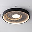 Moderne Deckenlampe Cercul in Schwarz mit grauem Steineffekt