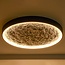 Deckenlampe Cercul mit 3-stufig dimmbaren LEDs und grauem Steineffekt, Ø60 cm, 29W