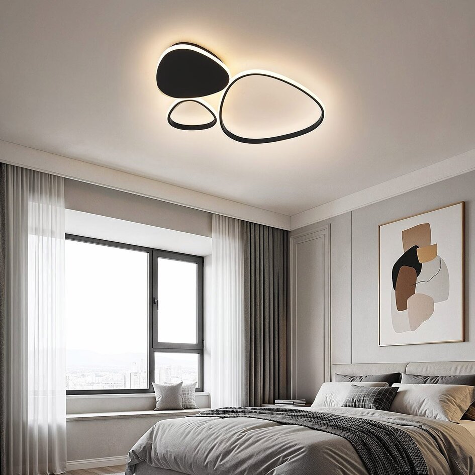 Design-Deckenlampe Mirana in Schwarz, 3-stufig dimmbar