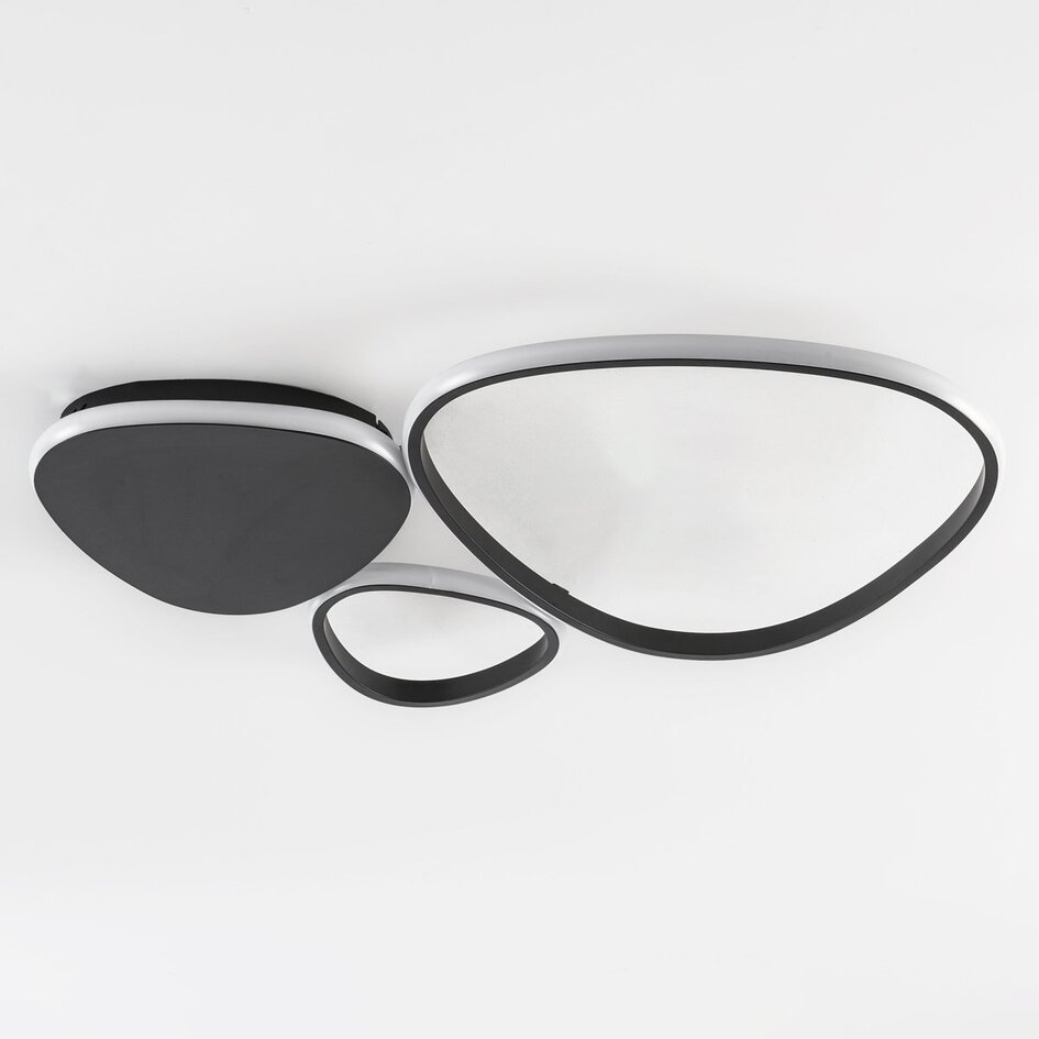 Design-Deckenlampe Mirana in Schwarz, 3-stufig dimmbar