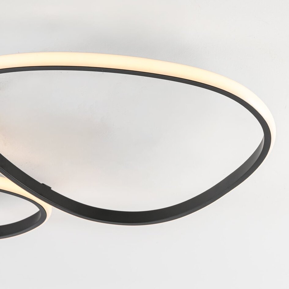 Design-Deckenlampe Mirana in Schwarz, 3-stufig dimmbar