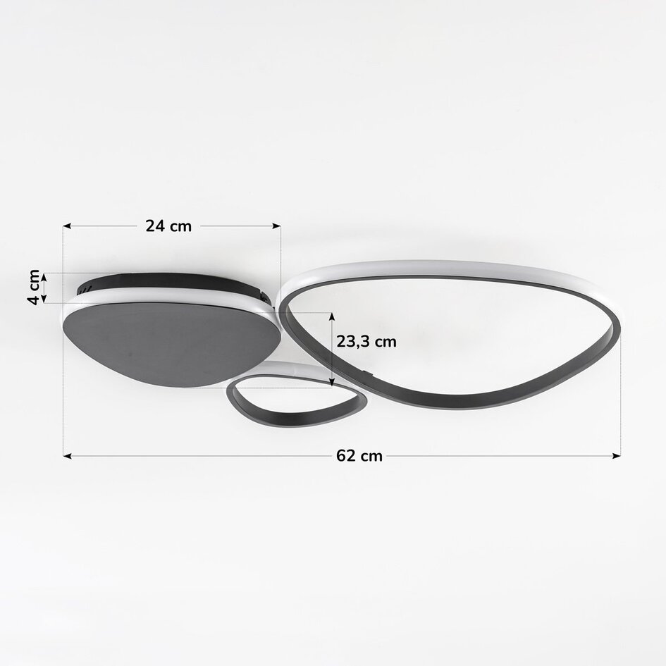 Design-Deckenlampe Mirana in Schwarz, 3-stufig dimmbar