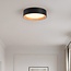 LED-Deckenleuchte Larios, 3-stufig dimmbar Ø29 cm - Schwarz mit Holzakzent
