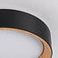 LED-Deckenleuchte Larios, 3-stufig dimmbar Ø29 cm - Schwarz mit Holzakzent