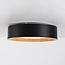 LED-Deckenleuchte Larios, 3-stufig dimmbar Ø29 cm - Schwarz mit Holzakzent