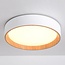 LED-Deckenleuchte Larios, 3-stufig dimmbar Ø39 cm - Weiß mit Holzakzent