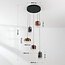 3-stufig dimmbare LED-Pendelleuchte Kafei mit Glasschirmen in Gold, Rauchgrau und Kupfer