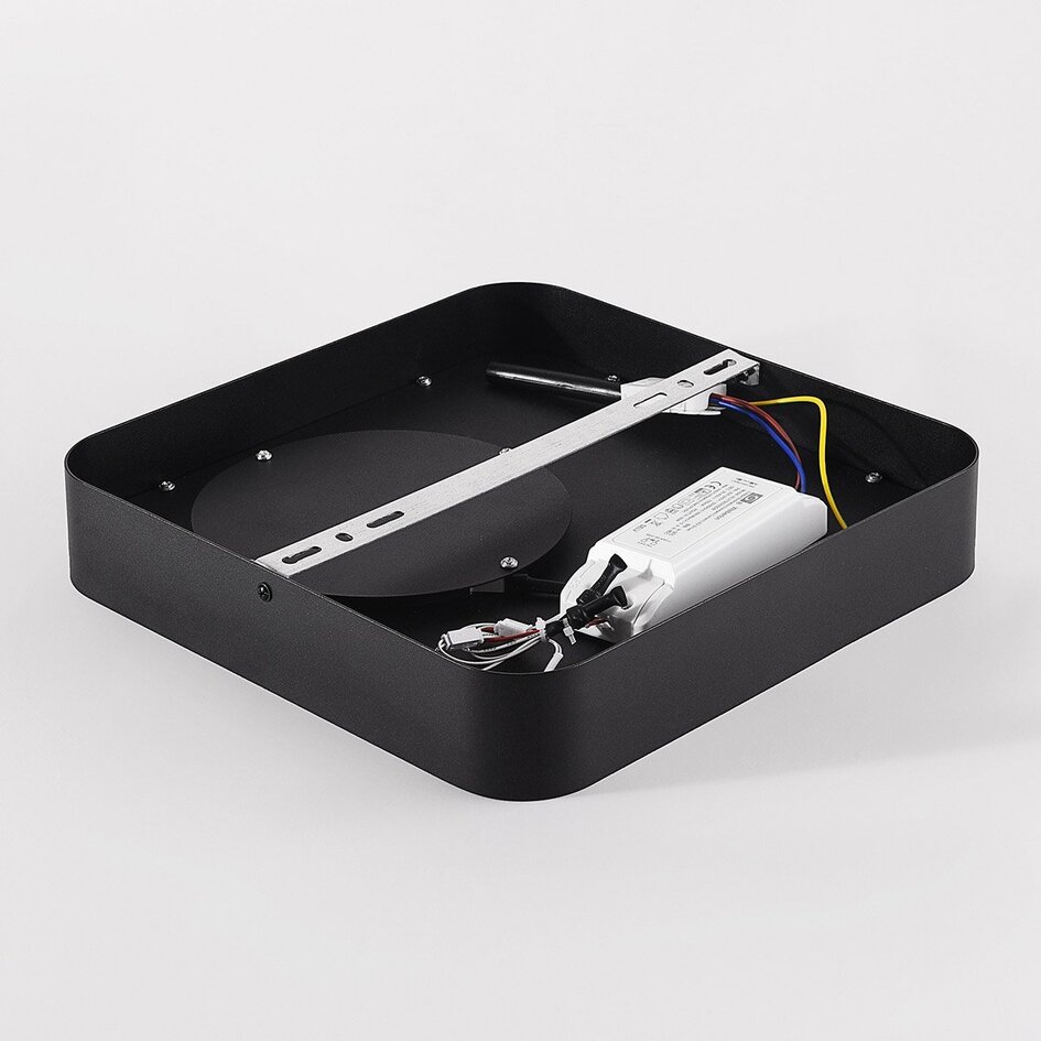 Deckenleuchte Cercal mit 3-stufig dimmbaren LEDs und schwarzem Steineffekt in Grau – 30 × 30 cm