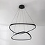 3-stufige dimmbare Design-Hängelampe Nivara mit doppelten LED-Ringen in Schwarz