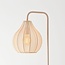 Stehende Bogenlampe Siena aus Stoff in warmem Sandbeige