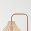 Stehende Bogenlampe Siena aus Stoff in warmem Sandbeige