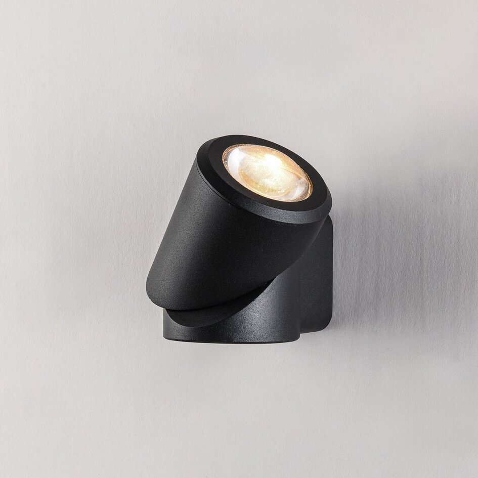 Außen-Wandlampe Savia LED verstellbar in Schwarz