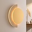Wandlampe Kiro mit integrierter LED und Travertin (Naturstein) in Gold und Sandbeige