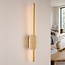 Wandlampe Lima mit integrierter LED und Travertin (Naturstein) in Gold