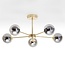 5-flammige Industrial Deckenleuchte Leah - Gold und Rauchglas