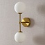 2-flammige Wandleuchte Runda - Gold mit milchweißem Glas